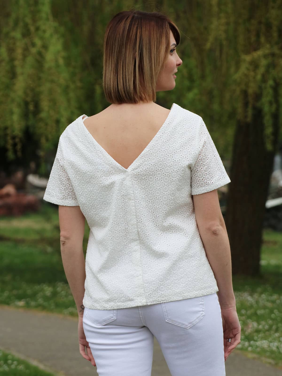 Aaron - Chemisier sans manches en broderie anglaise 